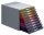 DURABLE Schubladenbox VARICOLOR®  dunkelgrau mit bunten Farblinien 761027, DIN A4 mit 10 Schubladen, 1 St.