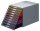 DURABLE Schubladenbox VARICOLOR®  dunkelgrau mit bunten Farblinien 761027, DIN A4 mit 10 Schubladen, 1 St.