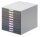 DURABLE Schubladenbox VARICOLOR®  dunkelgrau mit bunten Farblinien 761027, DIN A4 mit 10 Schubladen, 1 St.