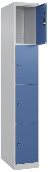 CP Schließfachschrank Classic Plus lichtblau, fernblau 080000-104 S10005, 4 Schließfächer 30,0 x 50,0 x 185,0 cm