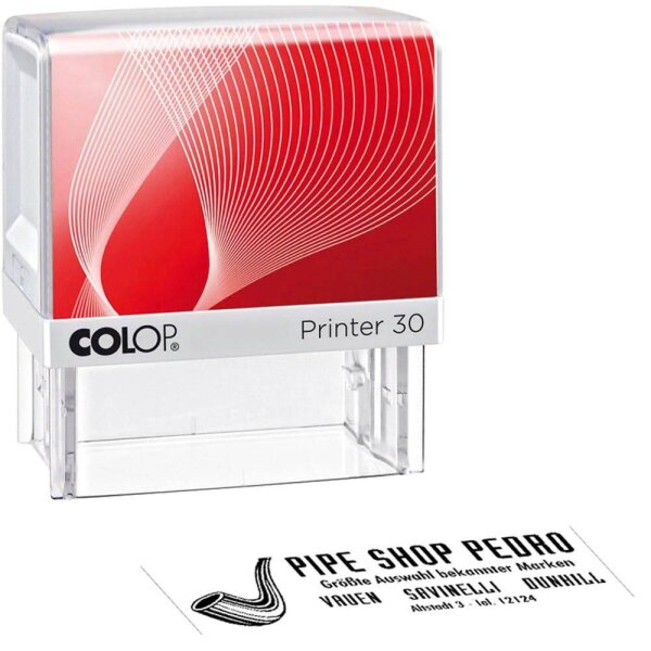 COLOP Textstempel, individualisierbar Printer 30 selbstfärbend schwarz mit Logo, 1 St.
