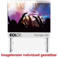 COLOP Textstempel, individualisierbar Printer 30 selbstfärbend schwarz mit Logo, 1 St.
