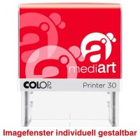 COLOP Textstempel, individualisierbar Printer 30 selbstfärbend schwarz mit Logo, 1 St.