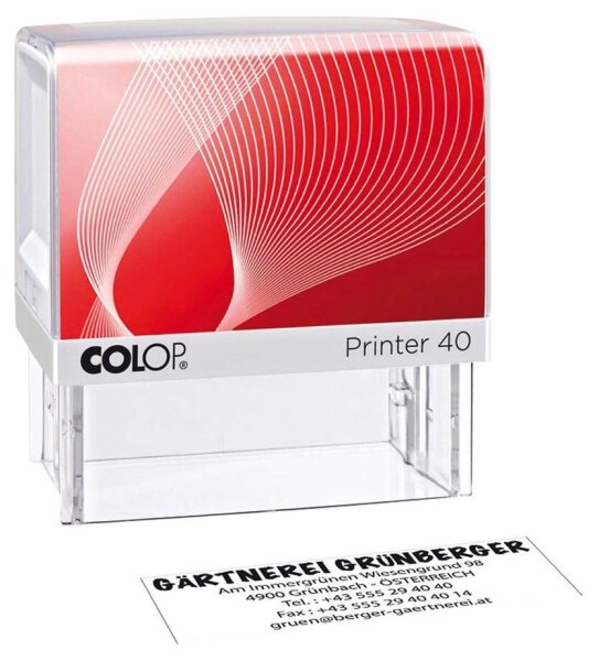 COLOP Textstempel, individualisierbar Printer 40 selbstfärbend schwarz ohne Logo, 1 St.
