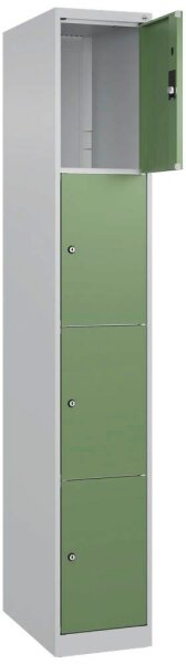 CP Schließfachschrank Classic Plus lichtgrau, resedagrün 080000-104 S10006, 4 Schließfächer 30,0 x 50,0 x 185,0 cm