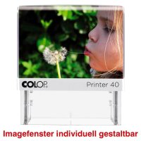 COLOP Textstempel, individualisierbar Printer 40 selbstfärbend schwarz mit Logo, 1 St.