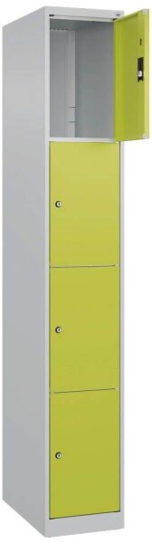 CP Schließfachschrank Classic Plus clowngrün, lichtgrau 080000-104 S10009, 4 Schließfächer 30,0 x 50,0 x 185,0 cm