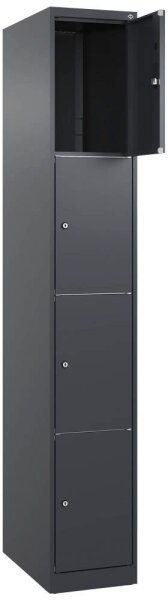 CP Schließfachschrank Classic Plus anthrazitgrau 080000-104 S10010, 4 Schließfächer 30,0 x 50,0 x 185,0 cm