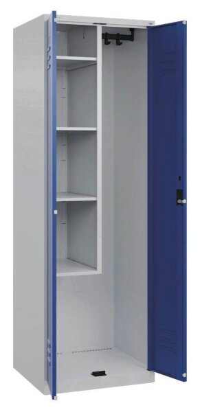 CP Putzmittelschrank Classic Plus 080100-00 S10003 enzianblau, lichtgrau 4 Fachböden 60,0 x 50,0 x 185,0 cm, aufgebaut, 1 St.