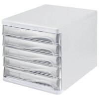 helit Schubladenbox  transparent H6129902, DIN A4 mit 5...