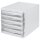 helit Schubladenbox  transparent H6129902, DIN A4 mit 5 Schubladen, 1 St.