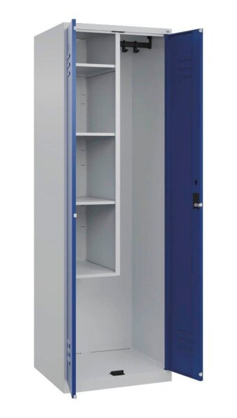 CP Putzmittelschrank Classic Plus 080100-00 S10016 enzianblau, lichtgrau 4 Fachböden 60,0 x 50,0 x 185,0 cm, aufgebaut, 1 St.