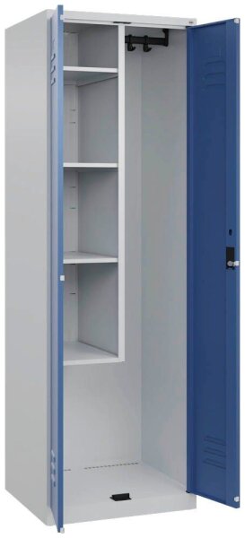 CP Putzmittelschrank Classic Plus 080100-00 S10018 fernblau, lichtgrau 4 Fachböden 60,0 x 50,0 x 185,0 cm, aufgebaut, 1 St.