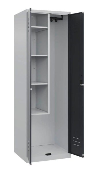 CP Putzmittelschrank Classic Plus 080100-00 S10020 lichtgrau, anthrazitgrau 4 Fachböden 60,0 x 50,0 x 185,0 cm, aufgebaut, 1 St.