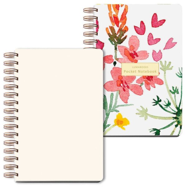 LUMA Notizbuch Pocket Flower ca. DIN A5 blanko, mehrfarbig Hardcover 100 Seiten, 1 St.