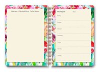 LUMA Notizbuch Wochenplaner Blumen ca. DIN A5 blanko, mehrfarbig Hardcover 104 Seiten, 1 St.