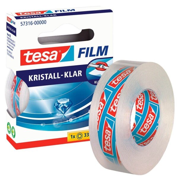 tesa KRISTALL-KLAR Klebefilm transparent 15,0 mm x 33,0 m 1 Rolle