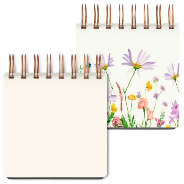 LUMA Notizbuch Mini Blumen ca. DIN A6 blanko, mehrfarbig Hardcover 100 Seiten, 1 St.
