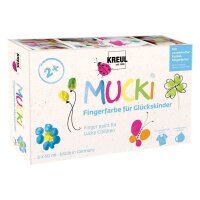 KREUL MUCKI Glückskinder Fingerfarben farbsortiert 6 x 50,0 ml, 6 St.