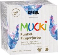 KREUL MUCKI Funkel Fingerfarben farbsortiert, 4 St.
