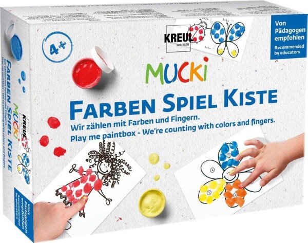 KREUL MUCKI FarbenSpielKiste Wir zählen mit Farben und Fingern Lernspiel, 1 Set