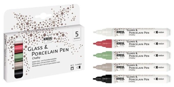 KREUL Chalky Porzellanstifte farbsortiert 2,0 - 4,0 mm, 5 St.