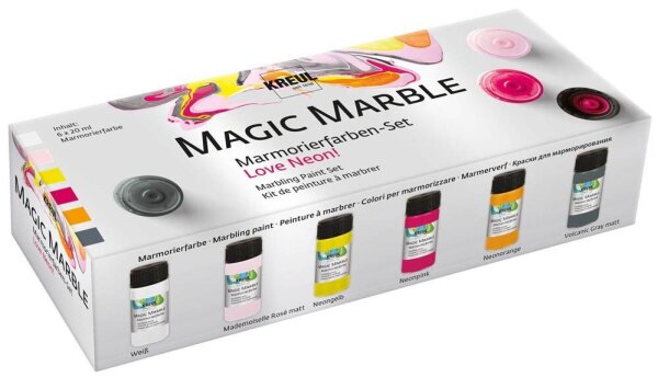 KREUL Magic Marble Marmorierfarben farbsortiert 6 x 20,0 ml, 6 St.