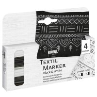 KREUL Black & White Stoffmalfarbe farbsortiert, 4 St.