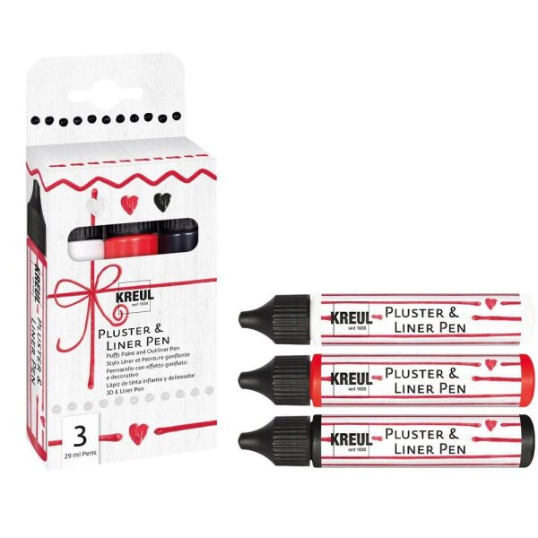 KREUL Pluster-Pen farbsortiert, 3 St.