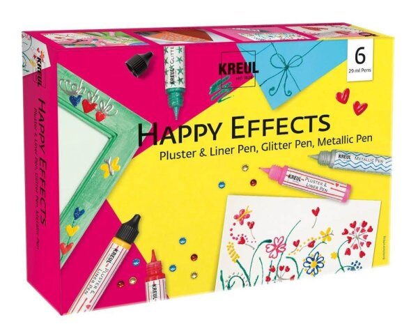KREUL Happy Effects Pluster-Pen farbsortiert, 6 St.