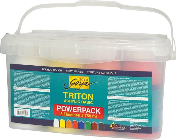 KREUL Triton Power Pack Acrylfarben farbsortiert 8 x 750,0 ml, 8 St.