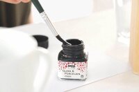 KREUL Classic Porzellanfarben farbsortiert 6 Gläser à 20 ml in Kanariengelb, Karminrot, Royalblau, Grün, Cognac, Schwarz, 1 Pinsel