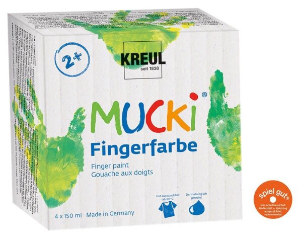 KREUL MUCKI Fingerfarben farbsortiert 4 x 150,0 ml, 4 St.