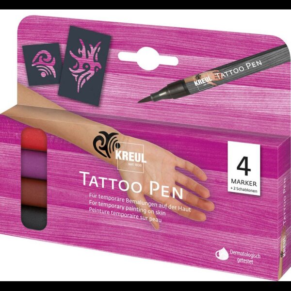 KREUL Tribals Tattoostifte farbsortiert 0,5 mm, 4 St.