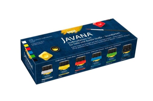 KREUL Javana Opak Stoffmalfarbe farbsortiert 6 x 20 ml, 6 St.