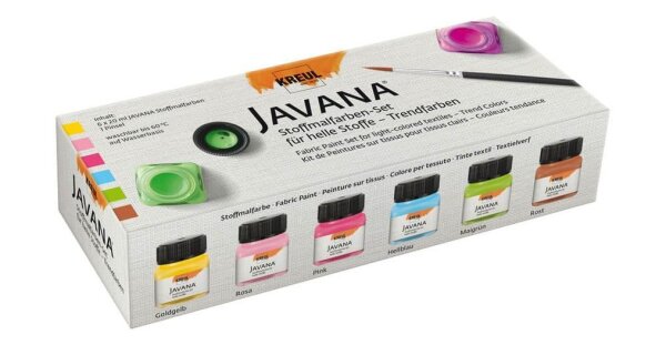 KREUL Javana Trendfarben Stoffmalfarbe farbsortiert 6 x 20 ml, 6 St.