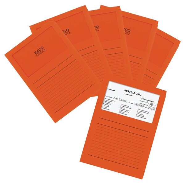ELCO Sichthüllen Ordo classico DIN A4 orange glatt 120 g/qm, 100 St.