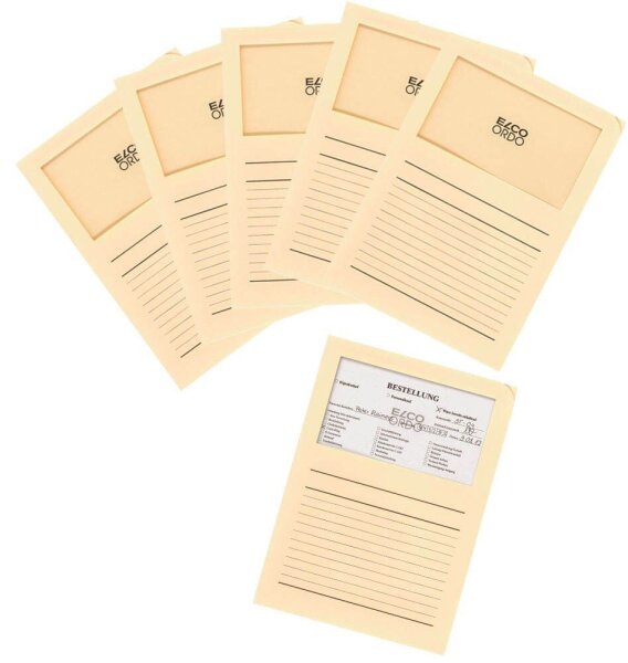ELCO Sichthüllen Ordo classico DIN A4 beige glatt 120 g/qm, 100 St.