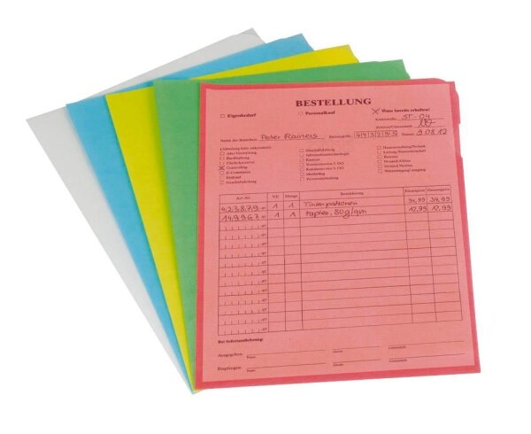 ELCO Sichthüllen Ordo transparent DIN A4 farbsortiert glatt 80 g/qm, 10 St.