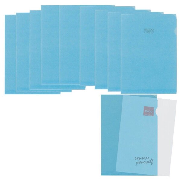 ELCO Sichthüllen Ordo transparent DIN A4 blau glatt 80 g/qm, 10 St.
