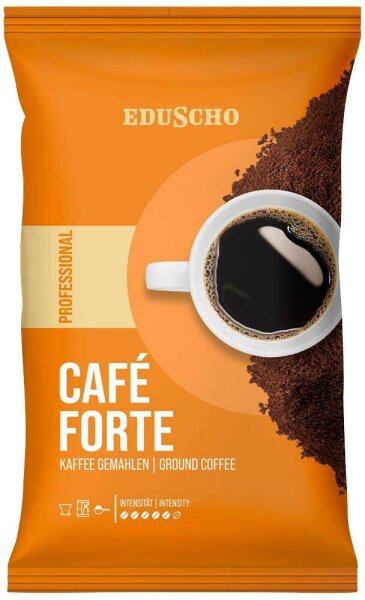 EDUSCHO PROFESSIONAL FORTE Kaffee, gemahlen, Arabica- und Robustabohnen kräftig, 500 g