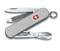 VICTORINOX Schweizer Taschenmesser Classic Alox silber, 1...