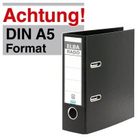 ELBA A5 Hochformat  Ordner schwarz Kunststoff 7,5 cm DIN...