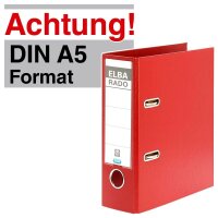 ELBA A5 Hochformat  Ordner rot Kunststoff 7,5 cm DIN A5...