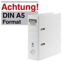 ELBA A5 Hochformat  Ordner weiß Kunststoff 7,5 cm...
