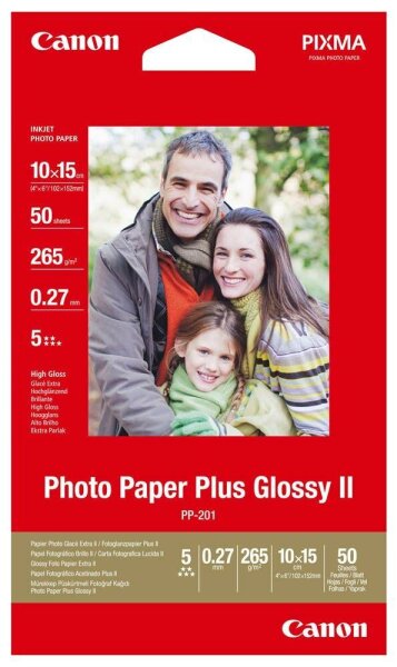 Canon Fotopapier PP-201 10,0 x 15,0 cm hochglänzend 265 g/qm 50 Blatt