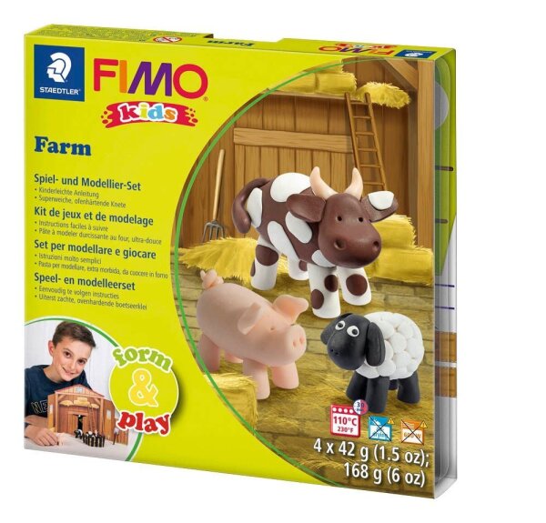 STAEDTLER Modelliermasse FIMO® kids Farm mehrfarbig