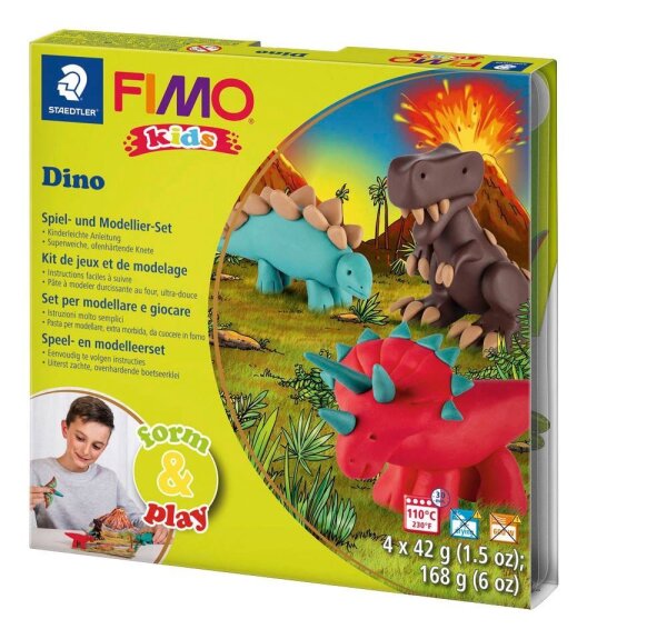 STAEDTLER Modelliermasse FIMO® kids Dino mehrfarbig