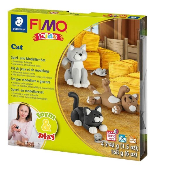 STAEDTLER Modelliermasse FIMO® kids Cat mehrfarbig