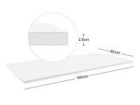 actiforce Tischplatte weiß rechteckig 160,0 x 80,0 x 2,5 cm